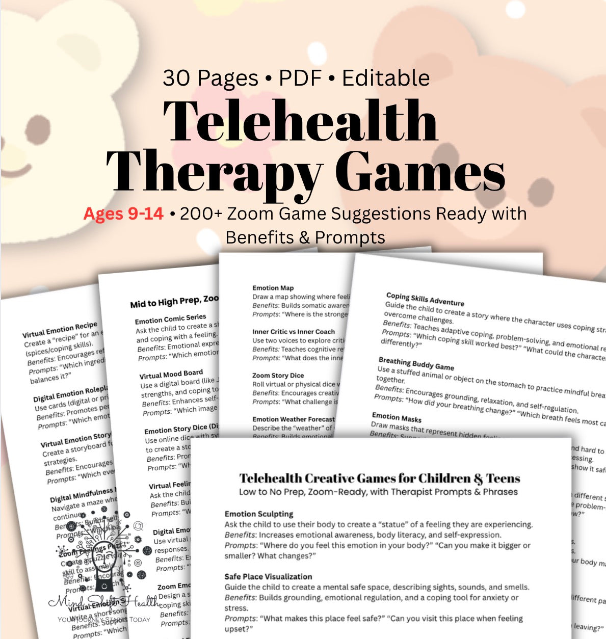 Telehealth Therapy Games for Kids & Teens (Ages 9–14) 200+ Creative, Engaging, and Therapeutic Activities for Zoom Counseling Sessions