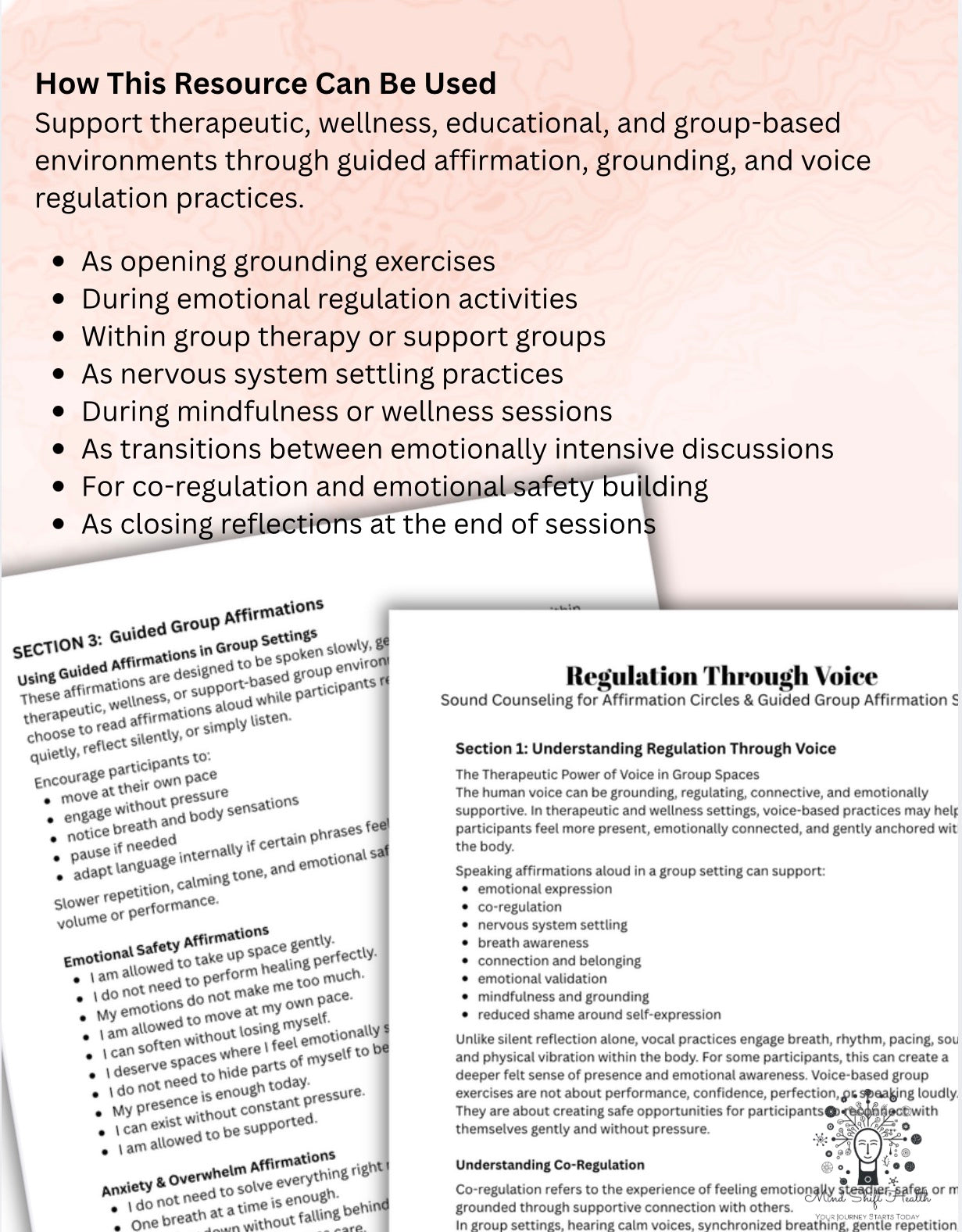 Group Affirmation Scripts for Therapists Regulation Through Voice Toolkit