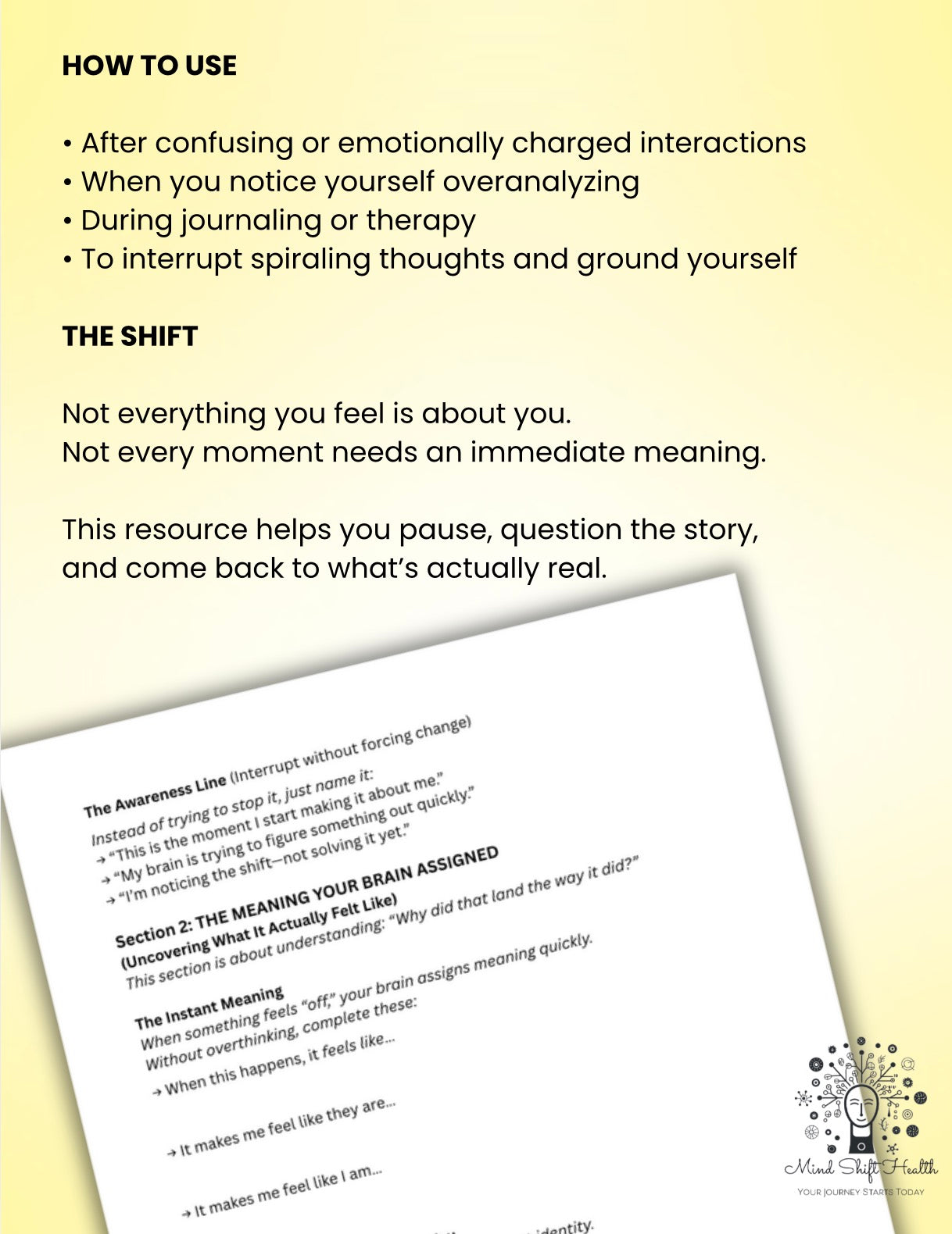 It’s Not About Me Worksheet Overthinking & Personalization CBT Printable