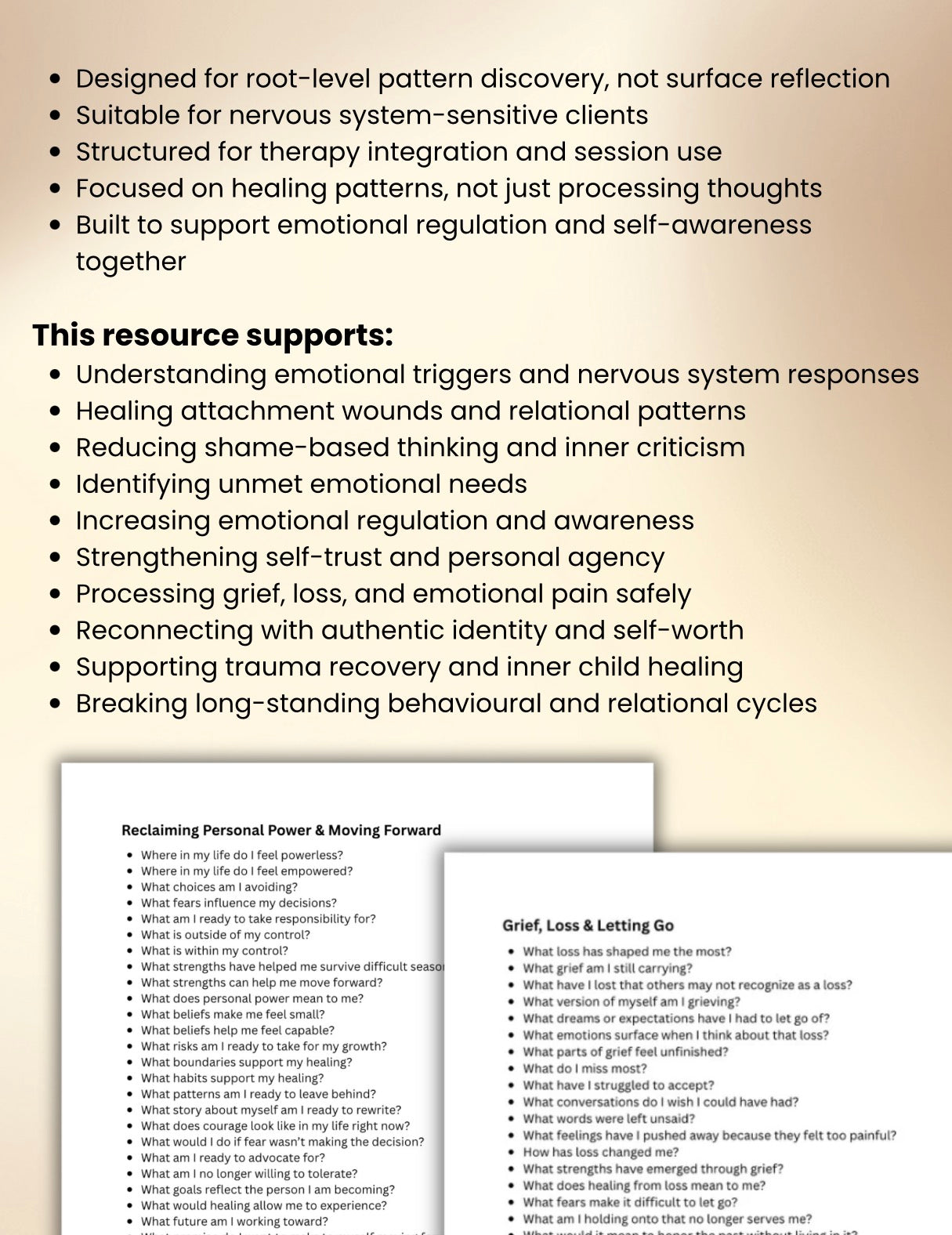 350+ Clinical Trauma-Informed Journal Prompts Therapy Session Worksheets for Attachment, Nervous System & Emotional Processing