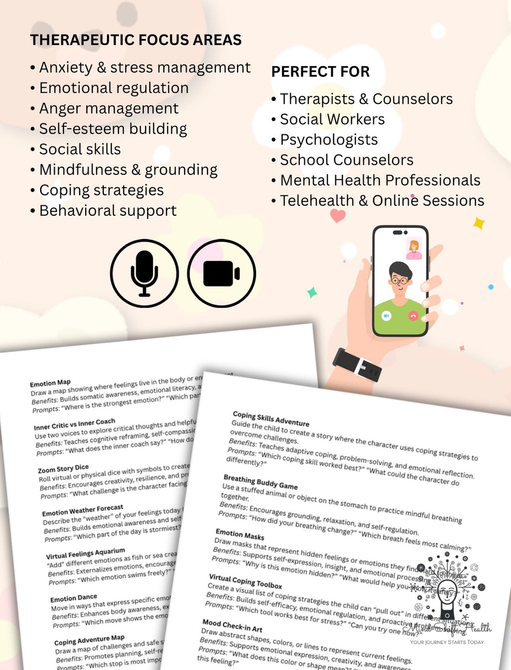 Telehealth Therapy Games for Kids & Teens (Ages 9–14) 200+ Creative, Engaging, and Therapeutic Activities for Zoom Counseling Sessions