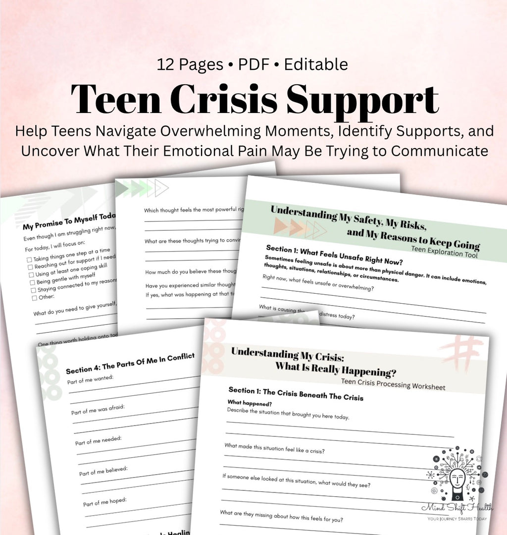 Teen Crisis Support Workbook: Safety Planning & Emotional Recovery Worksheets
