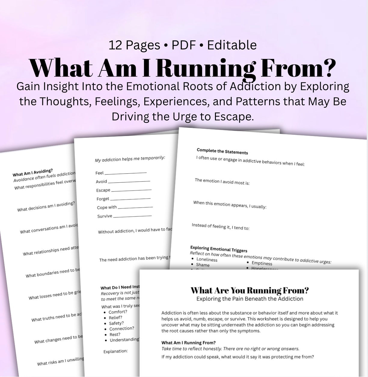 What Are You Running From? Addiction Recovery Workbook Self-Reflection, Triggers & Recovery