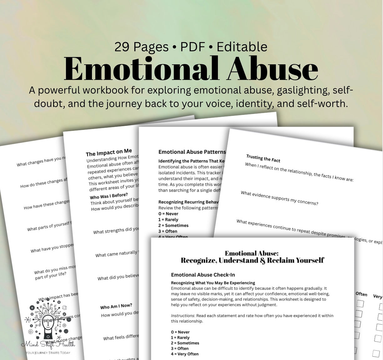 Emotional Abuse Workbook: Gaslighting & Toxic Relationship Recovery Worksheets