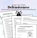 Defensiveness & Emotional Awareness Worksheet Therapy Printable Self-Reflection & Relationship Tools PDF