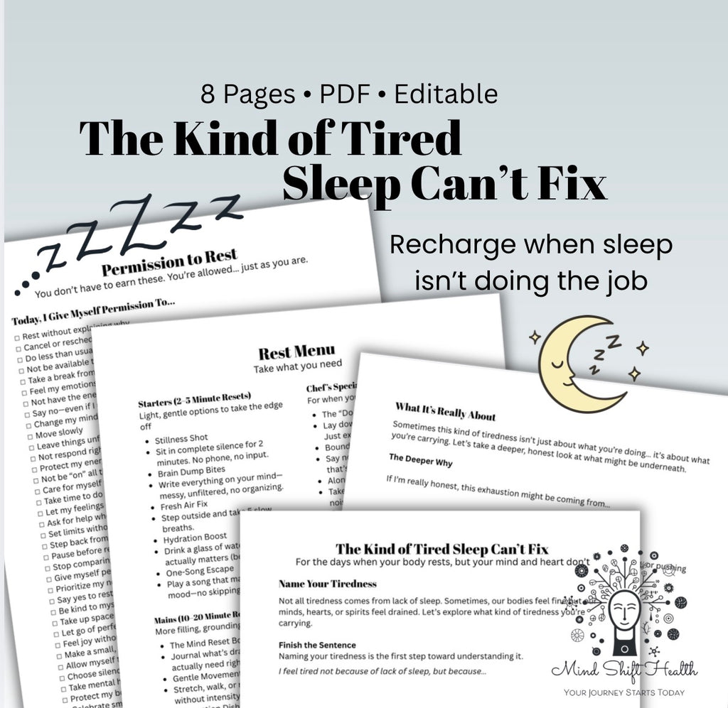 Burnout Rest & Nervous System Regulation Toolkit Permission to Rest Worksheets for Deep Fatigue & Emotional Exhaustion (Printable PDF)