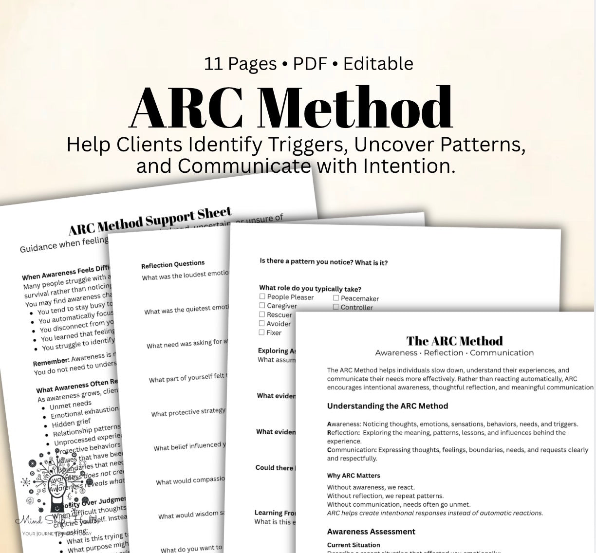 ARC Method Therapy Workbook Awareness, Reflection & Communication Framework