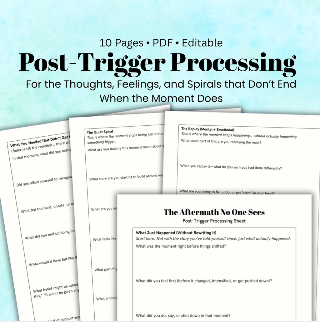 Post Trigger Processing Worksheet Overthinking & Rumination Help, Anxiety Therapy Printable, Self Reflection PDF
