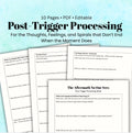 Post Trigger Processing Worksheet Overthinking & Rumination Help, Anxiety Therapy Printable, Self Reflection PDF