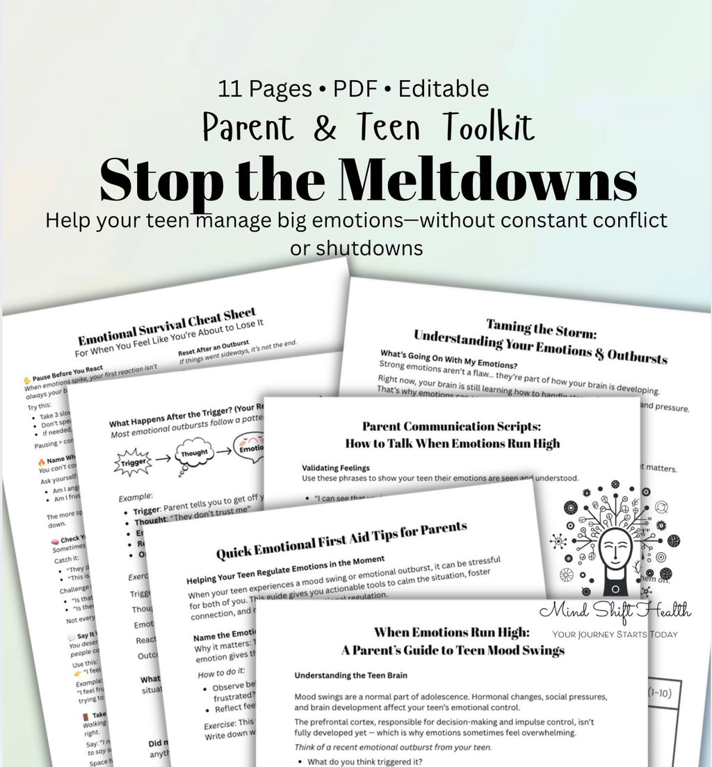 Teen Emotional Regulation Worksheets & Parent-Teen Communication Toolkit Stop Meltdowns, Manage Mood Swings, Printable PDF