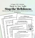 Teen Emotional Regulation Worksheets & Parent-Teen Communication Toolkit Stop Meltdowns, Manage Mood Swings, Printable PDF
