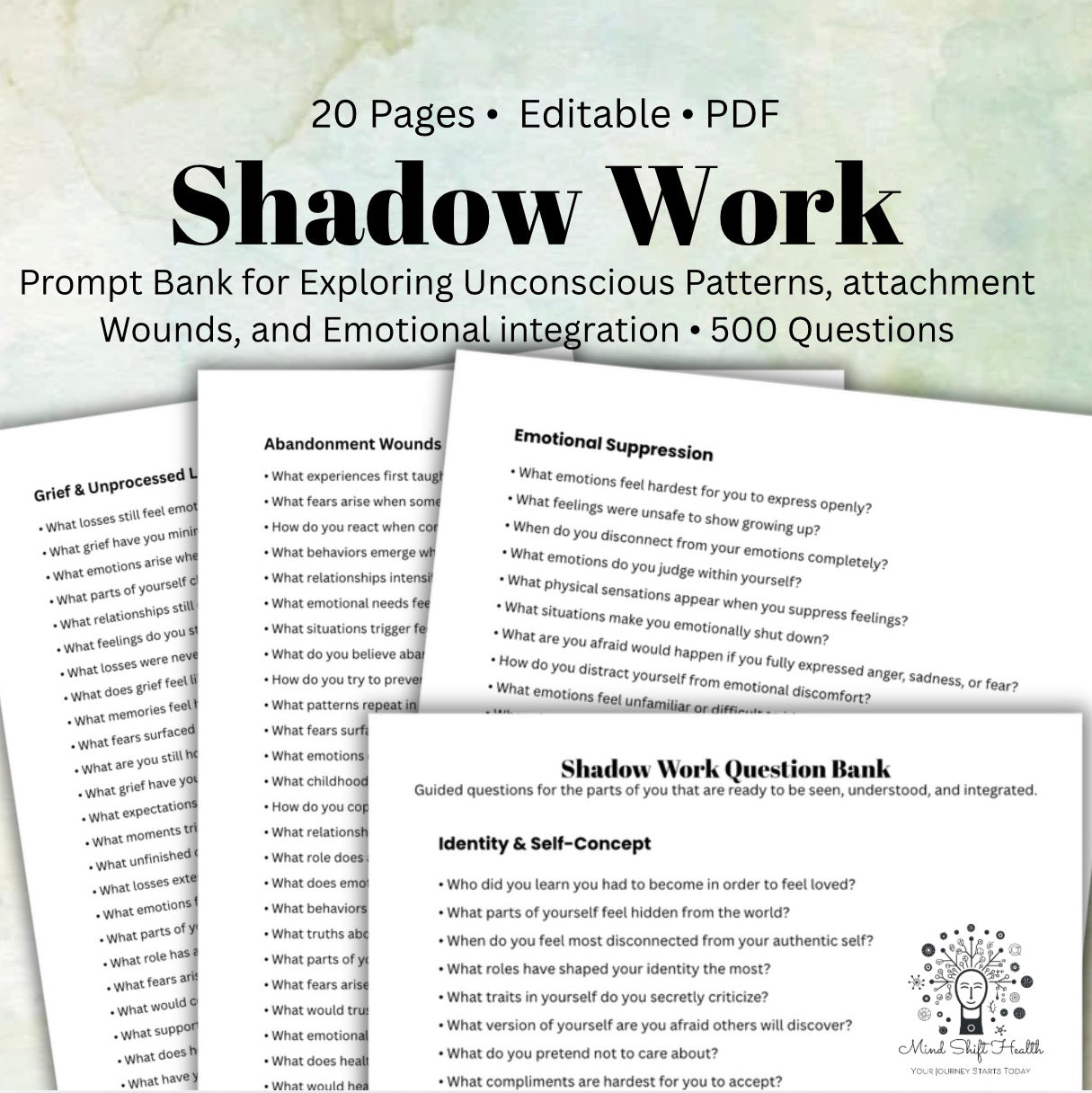 The Shadow Work Question Bank 500 Structured Prompts for Deep Emotional Processing & Guided Inner Work Sessions