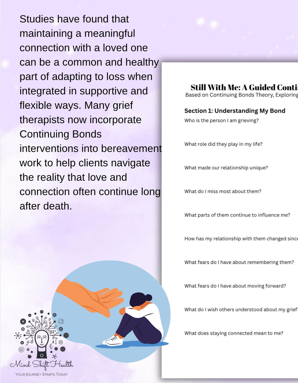 Continuing Bonds Grief Workbook Therapeutic Grief & Bereavement Resource