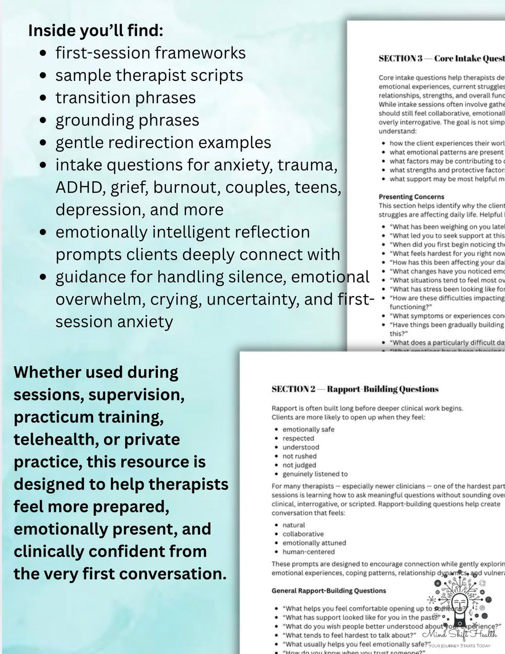 The Intake Session Companion Intake Questions & First Therapy Session Guide for Therapists