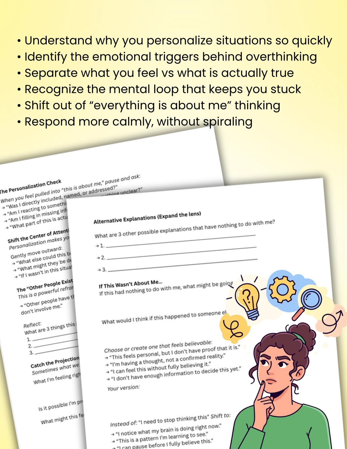 It’s Not About Me Worksheet Overthinking & Personalization CBT Printable