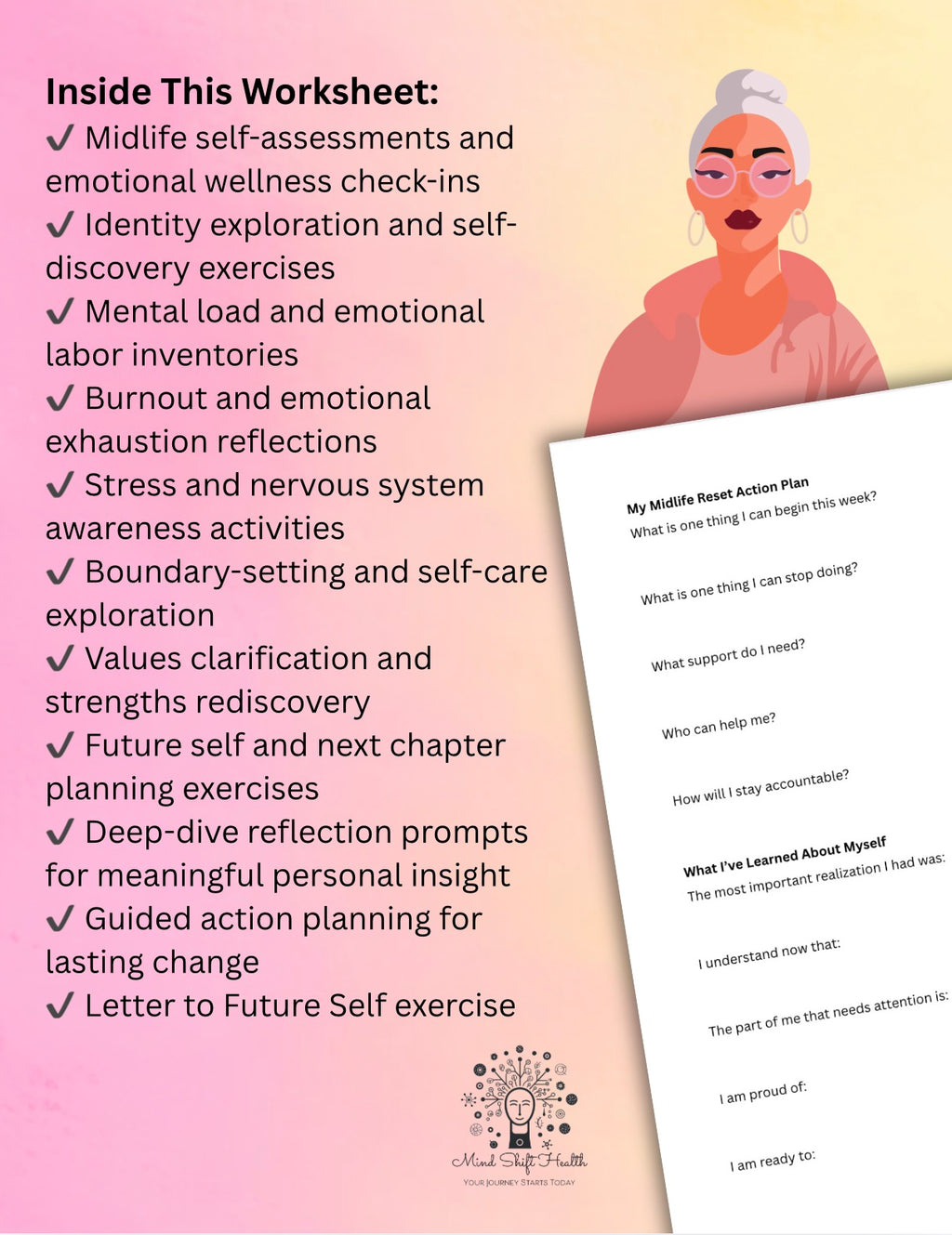 Women’s Midlife Reset Workbook Reclaim Your Identity, Purpose & Emotional Wellness Rediscover Yourself