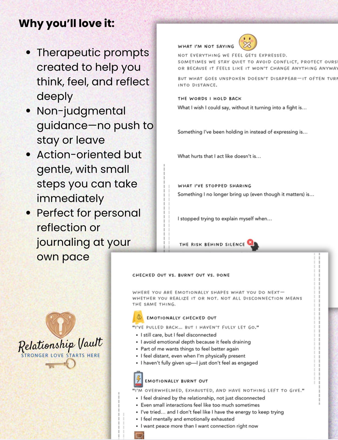 Emotionally Checked Out in Relationship Printable Self-Reflection & Emotional Clarity Worksheet