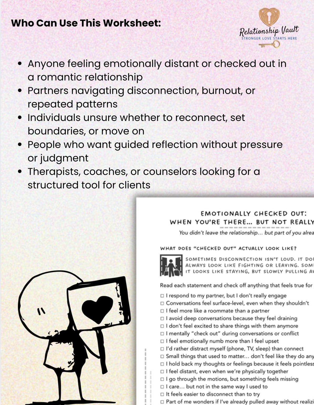 Emotionally Checked Out in Relationship Printable Self-Reflection & Emotional Clarity Worksheet
