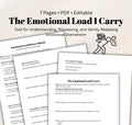 Emotional Load I Carry Worksheet + Release Ritual Printable for Overwhelm, Burnout & Emotional Wellness
