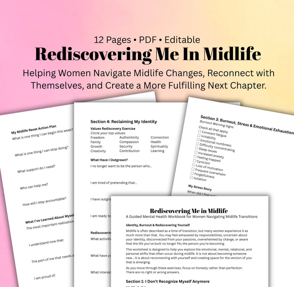 Women’s Midlife Reset Workbook Reclaim Your Identity, Purpose & Emotional Wellness Rediscover Yourself