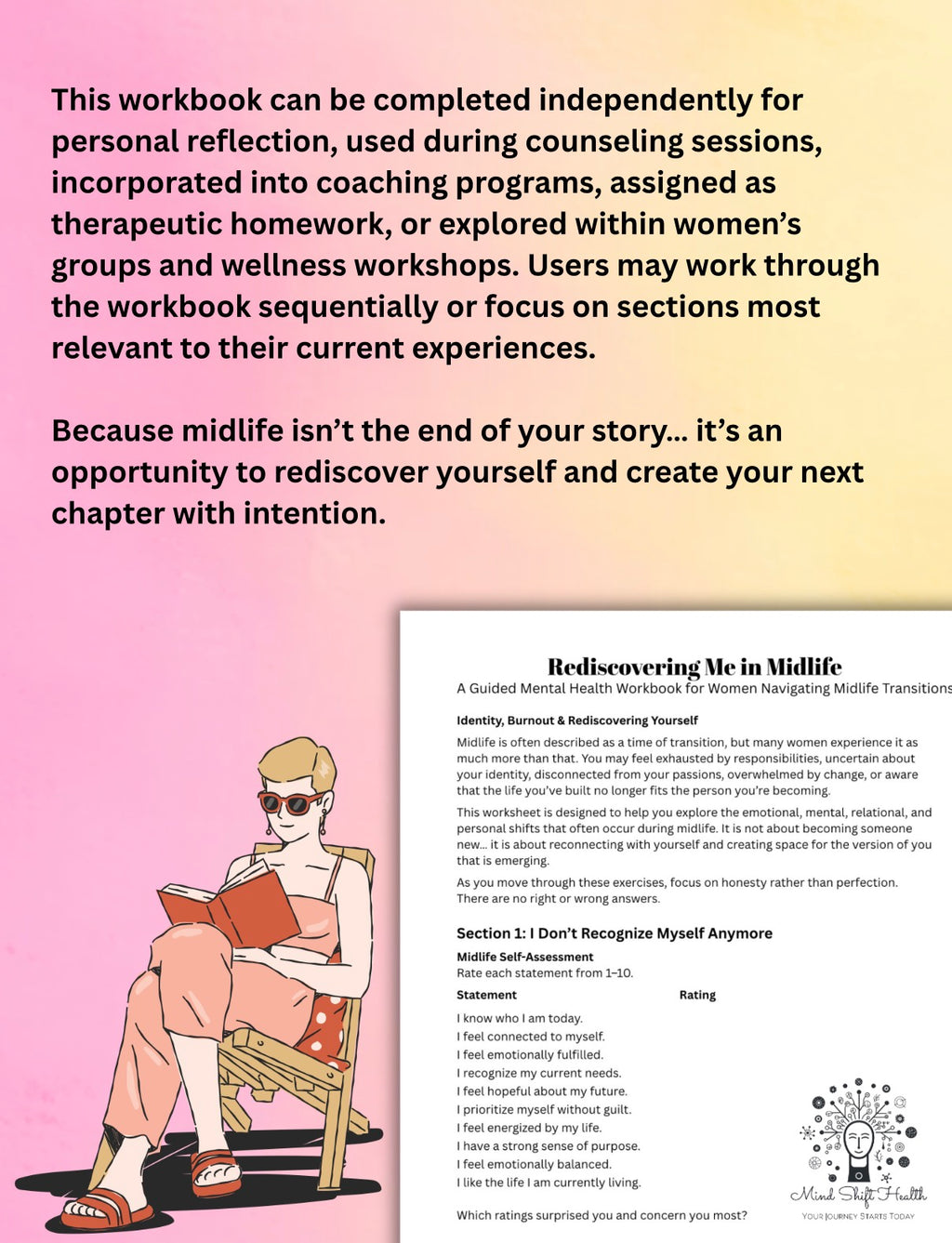 Women’s Midlife Reset Workbook Reclaim Your Identity, Purpose & Emotional Wellness Rediscover Yourself