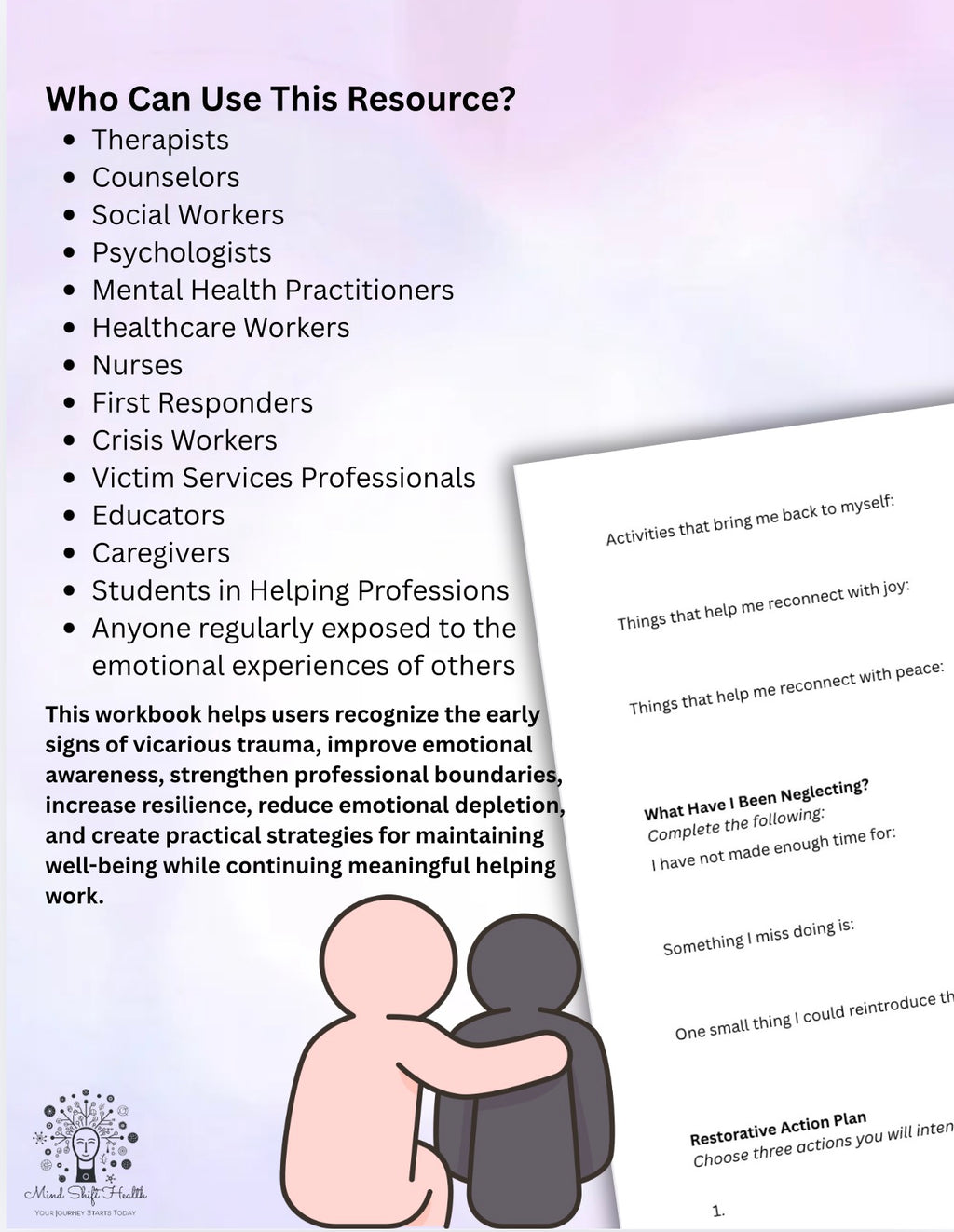 Vicarious Trauma Resilience Workbook for Therapists Counselors & Helping Professionals