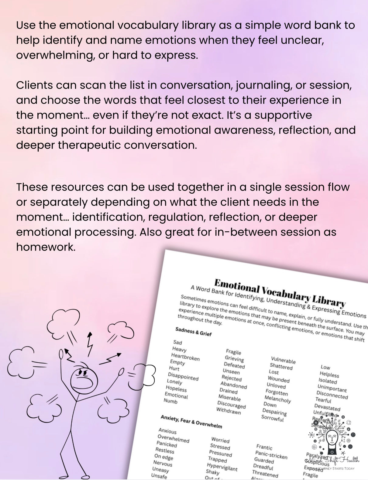 Witnessing my Emotions, Emotional Regulation Bundle Trauma-Informed Therapy Tools for Emotional Awareness, Anxiety, PTSD & Self-Reflection Practice