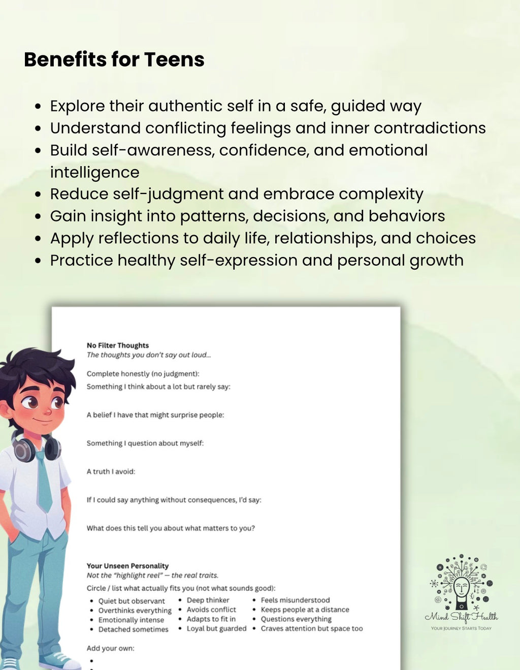 Teen Self-Discovery Worksheets: Explore Identity, Understand Emotions, Build Confidence