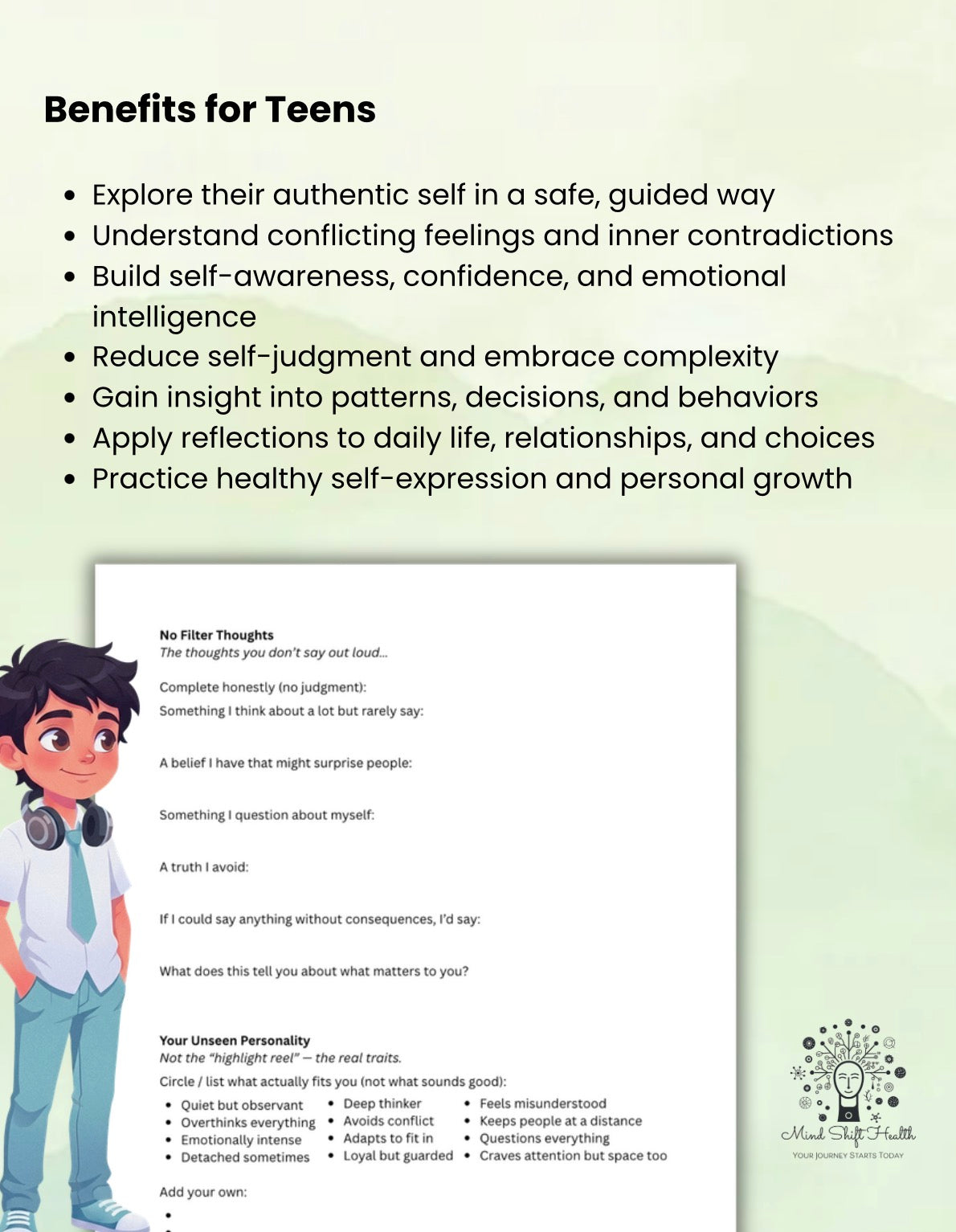 Teen Self-Discovery Worksheets: Explore Identity, Understand Emotions, Build Confidence