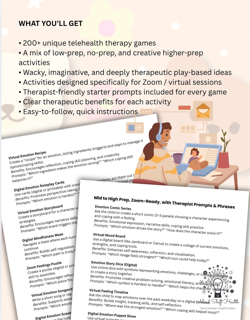 Telehealth Therapy Games for Kids & Teens (Ages 9–14) 200+ Creative, Engaging, and Therapeutic Activities for Zoom Counseling Sessions