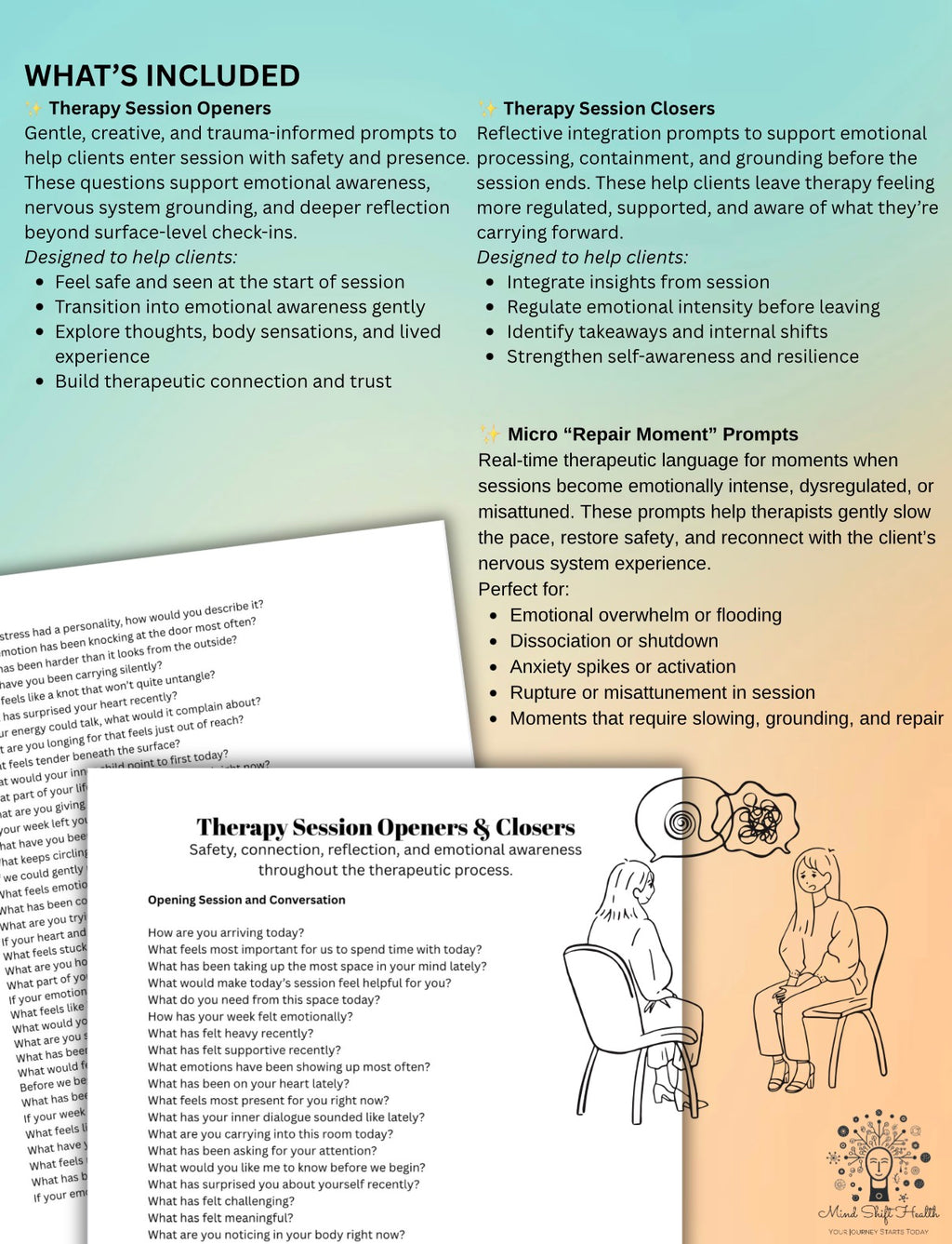 Trauma-Informed Therapy Session Toolkit Openers, Closers & Micro Repair Prompts for Clinicians