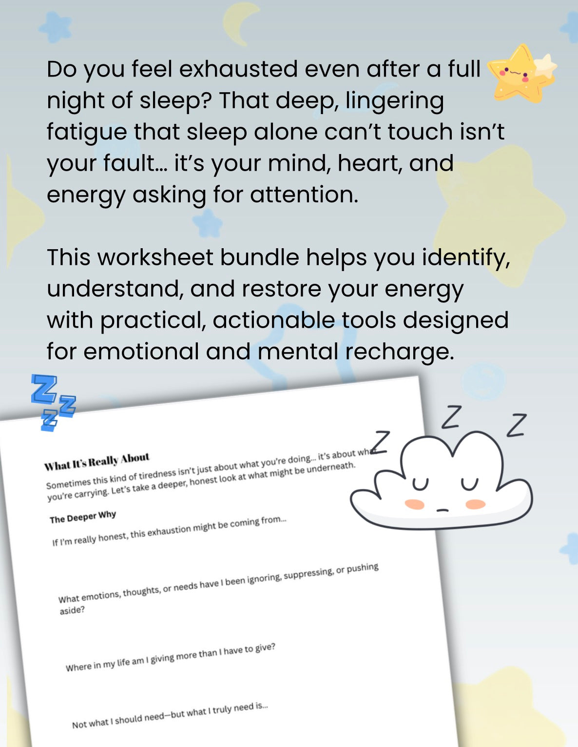 Burnout Rest & Nervous System Regulation Toolkit Permission to Rest Worksheets for Deep Fatigue & Emotional Exhaustion (Printable PDF)