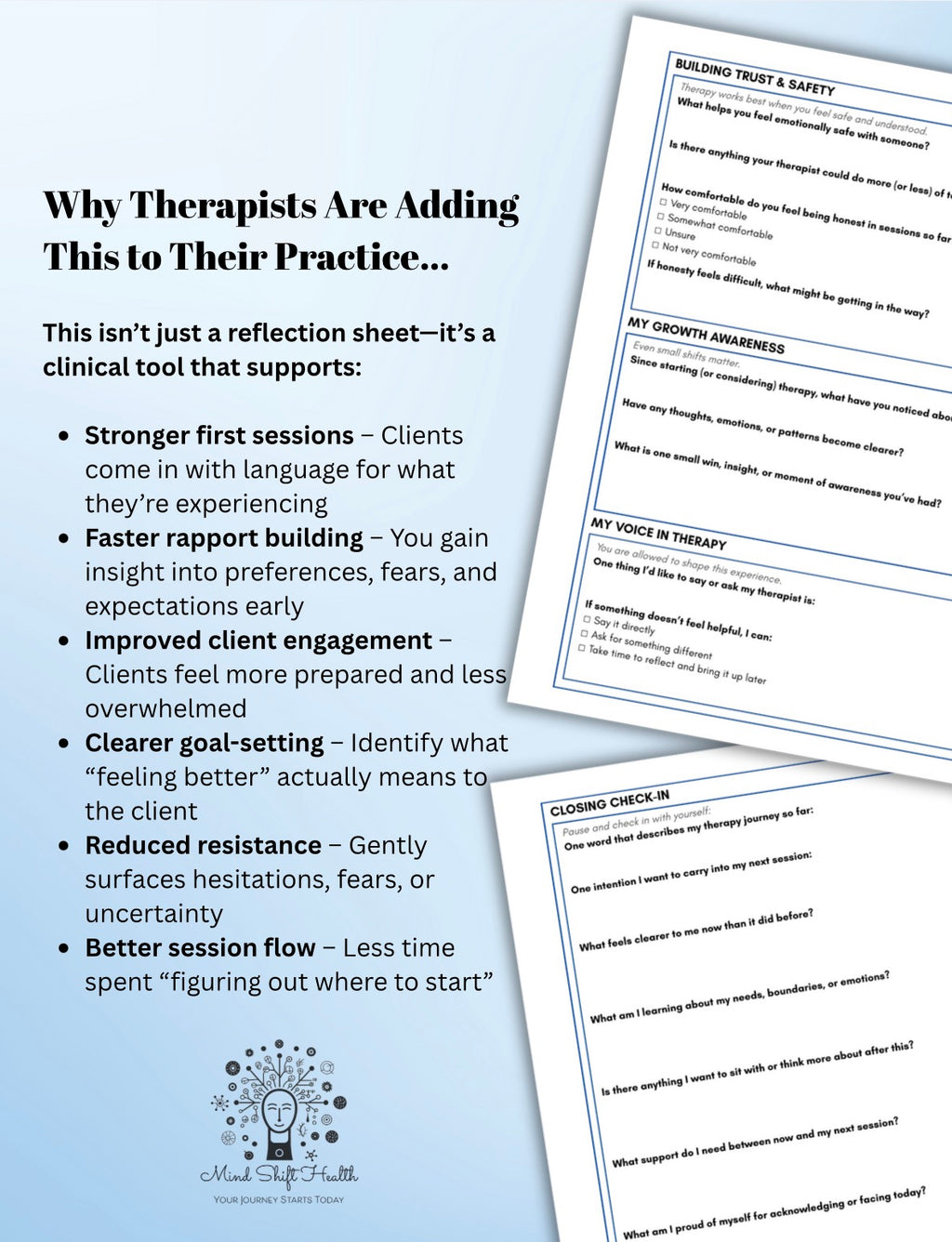 Therapy Expectations Worksheet for Clients First Session Intake Form Counseling Intake Tool Therapy Preparation Printable