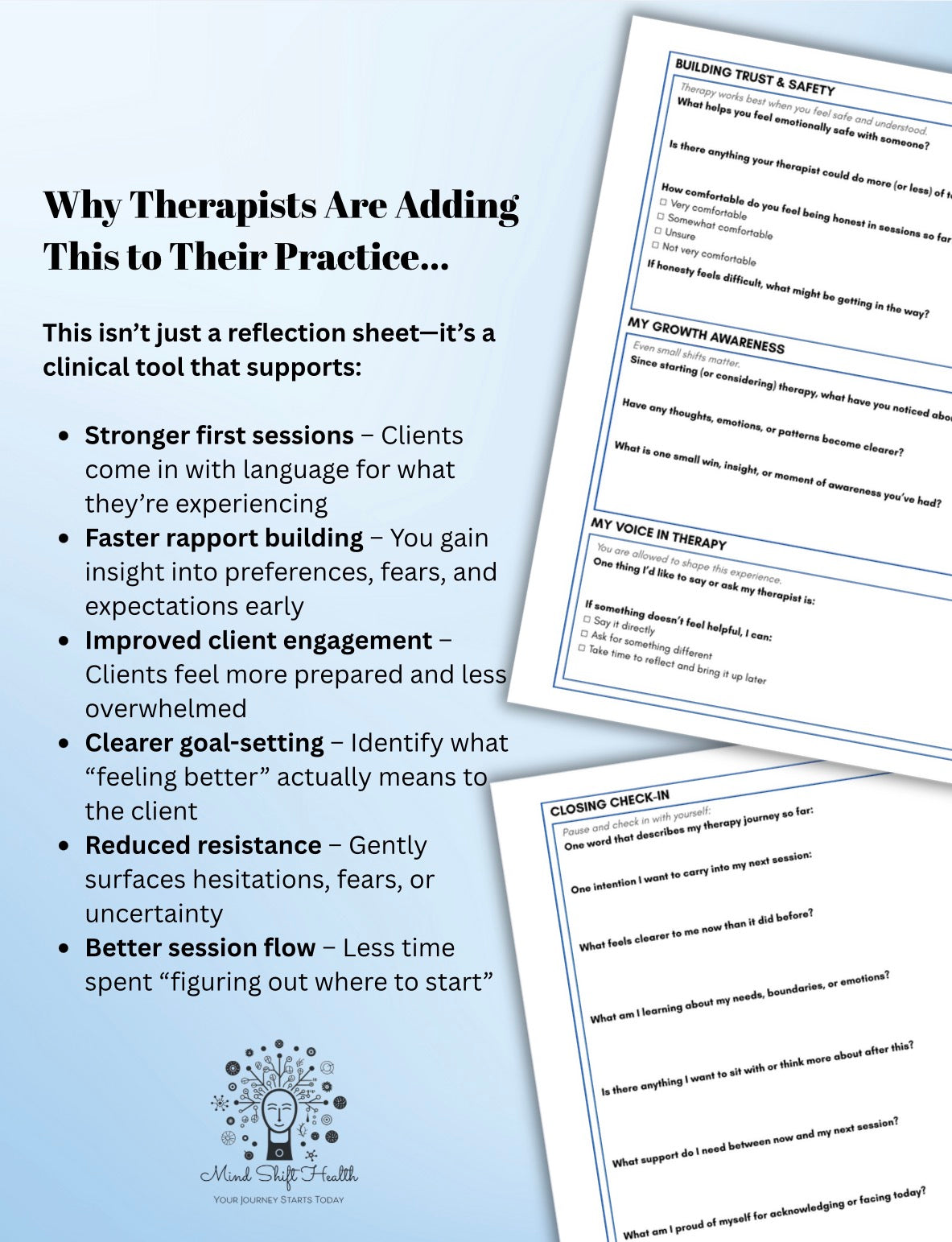 Therapy Expectations Worksheet for Clients First Session Intake Form Counseling Intake Tool Therapy Preparation Printable