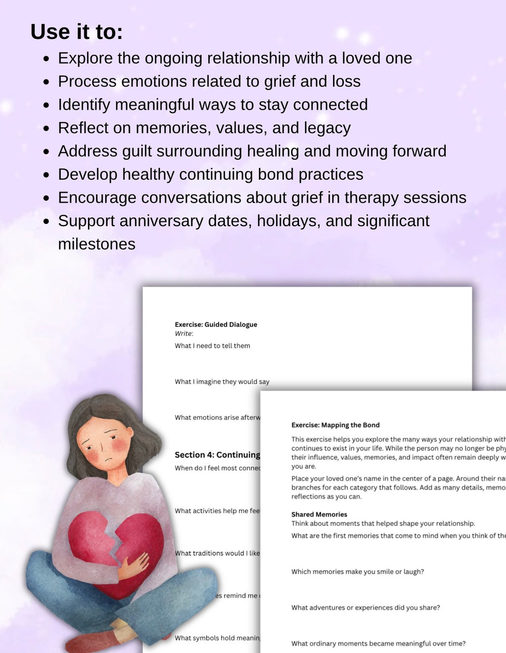 Continuing Bonds Grief Workbook Therapeutic Grief & Bereavement Resource