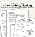 All-or-Nothing Thinking Worksheets PDF CBT Exercises to Reframe Thoughts & Build Self-Compassion