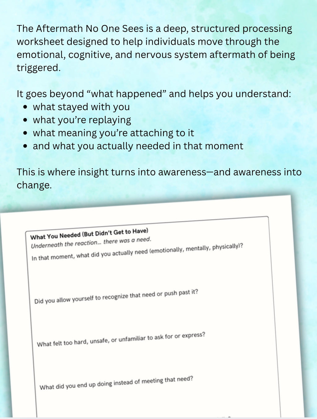 Post Trigger Processing Worksheet Overthinking & Rumination Help, Anxiety Therapy Printable, Self Reflection PDF