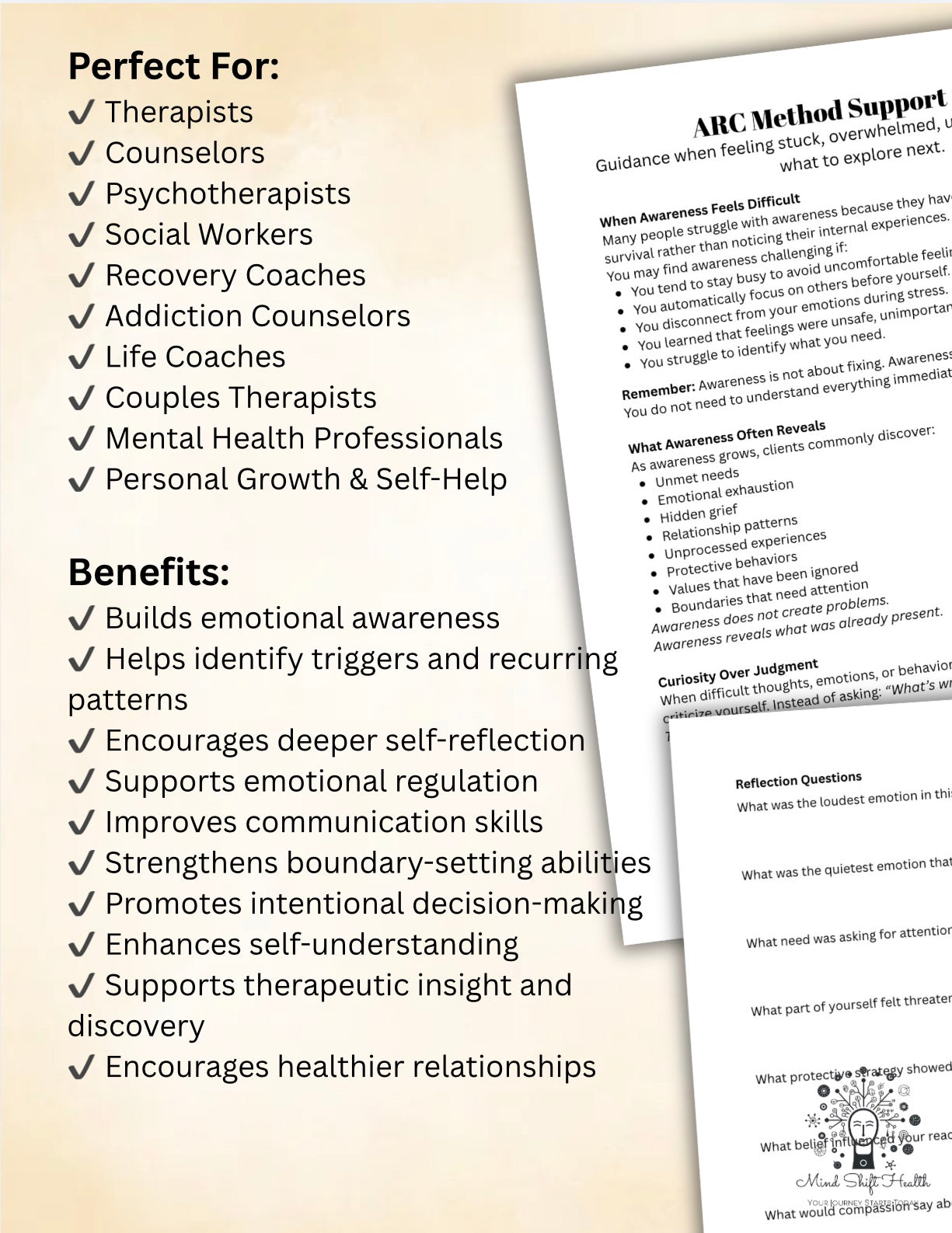 ARC Method Therapy Workbook Awareness, Reflection & Communication Framework