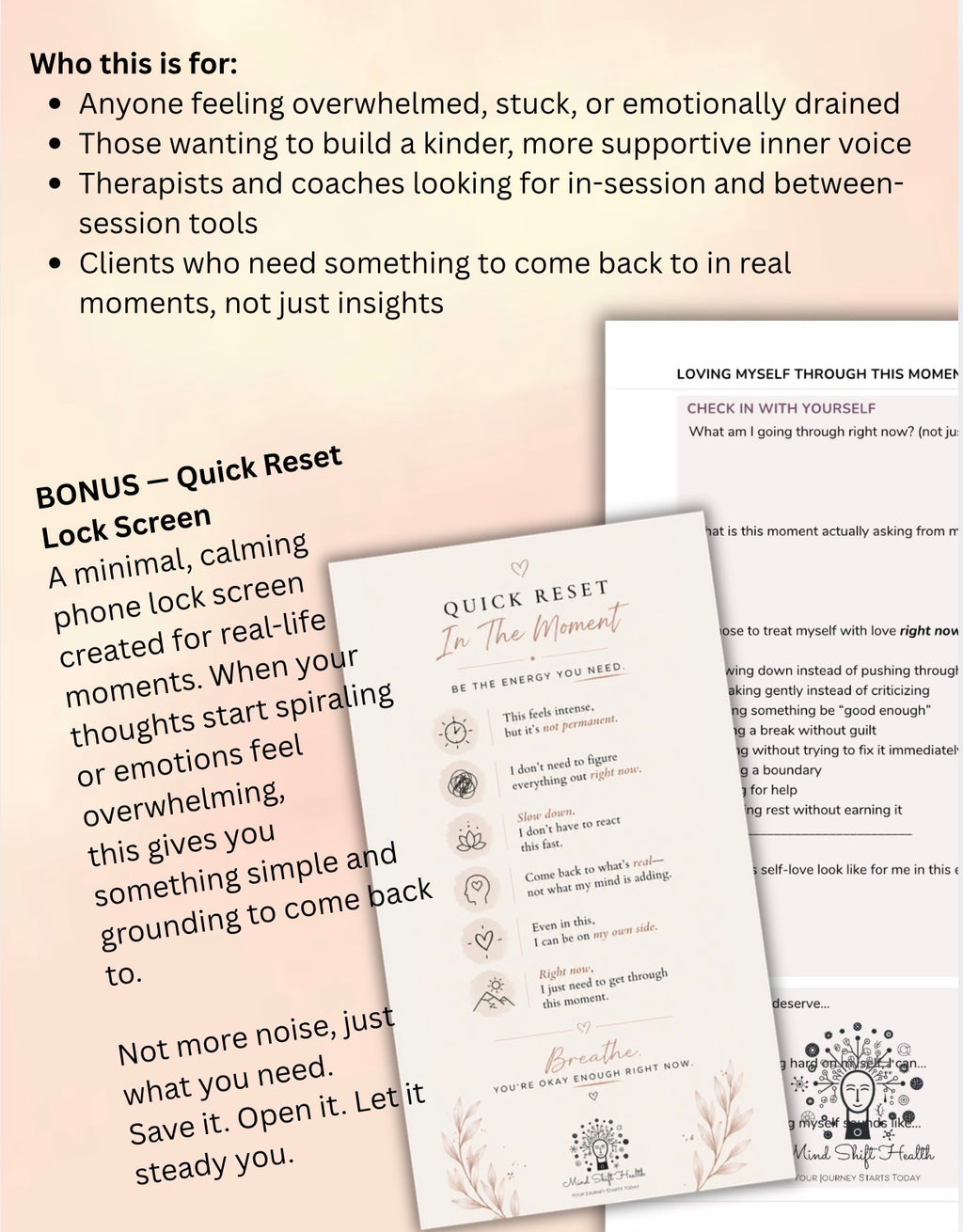 Be The Energy You Need Self Love & Inner Voice Worksheet
