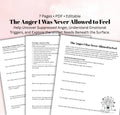 The Anger I Was Never Allowed to Feel Therapy Worksheet for Hidden Anger, Boundaries & Emotional Healing