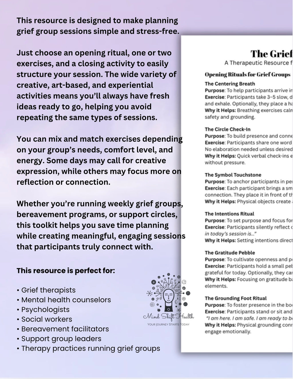 Grief Group Therapy Toolkit Creative Exercises, Art Therapy Activities & Rituals for Counselors and Support Groups