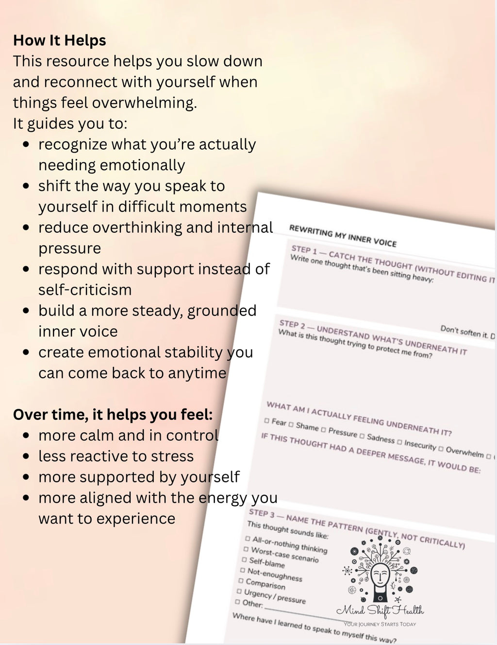 Be The Energy You Need Self Love & Inner Voice Worksheet