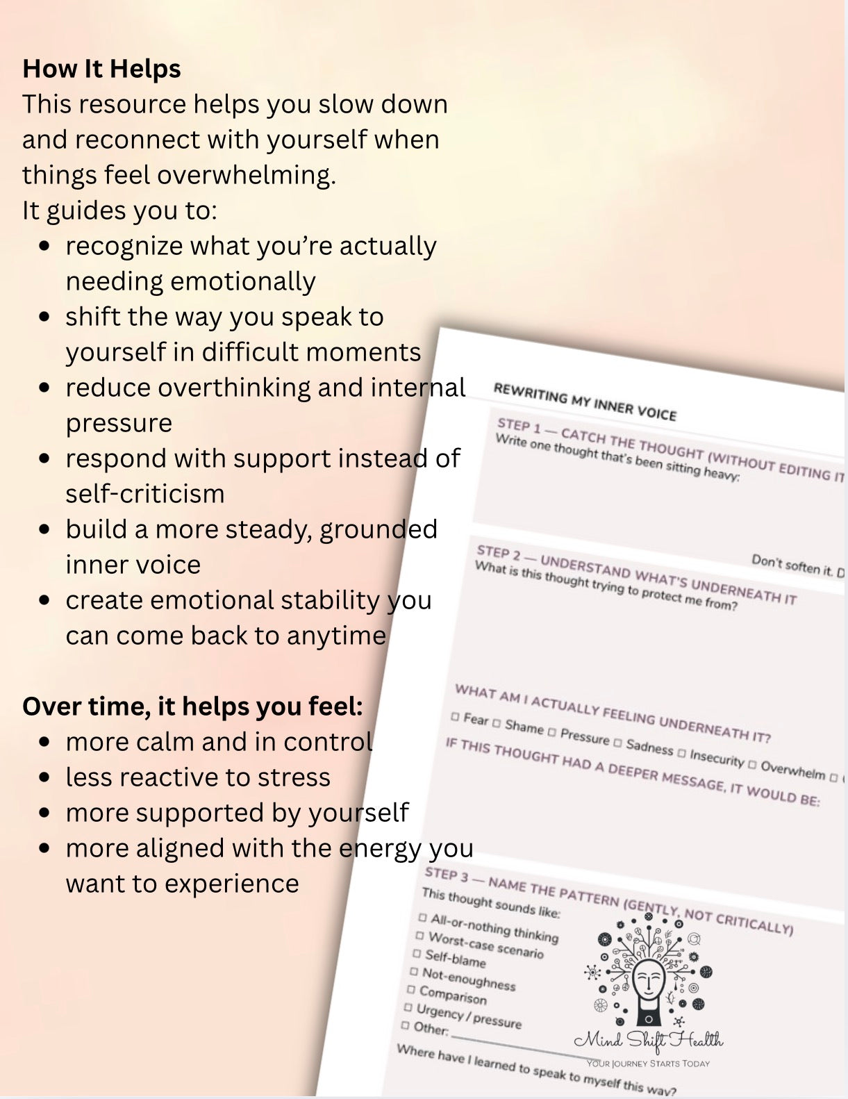 Be The Energy You Need Self Love & Inner Voice Worksheet