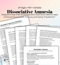 Dissociative Amnesia Worksheet for Therapists Dissociation Case Conceptualization Tool Trauma Therapy Clinical Resource