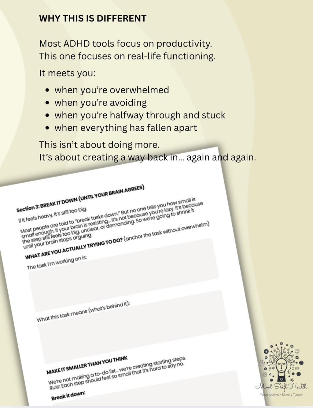ADHD Organization & Executive Functioning Workbook Reset System (When Your Brain Won’t Cooperate)