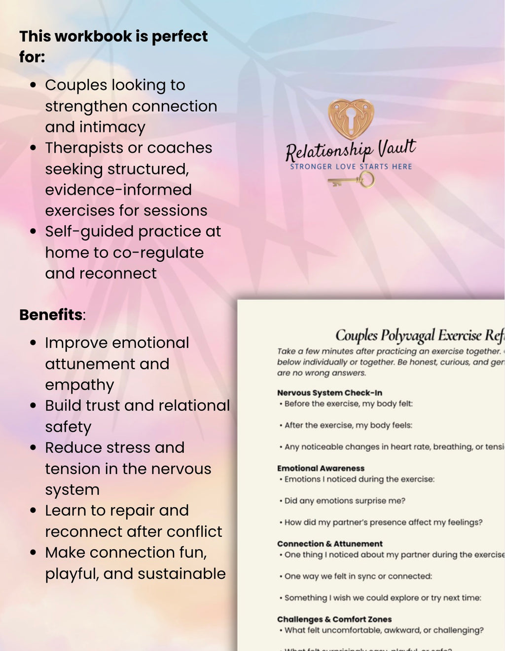 Polyvagal Exercises for Couples – 50 Co-Regulation Exercises + Reflection Worksheet for Connection & Intimacy