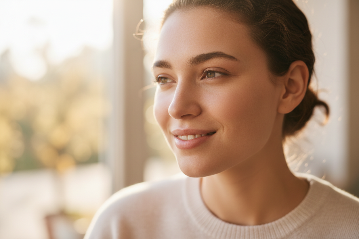 Content peaceful portrait