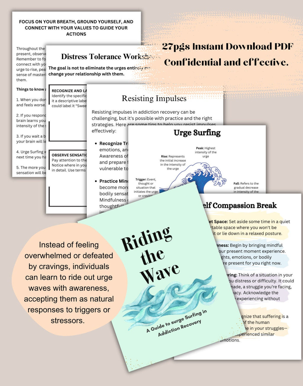 Urge Surfing Worksheets | Relapse Prevention Guide (PDF)