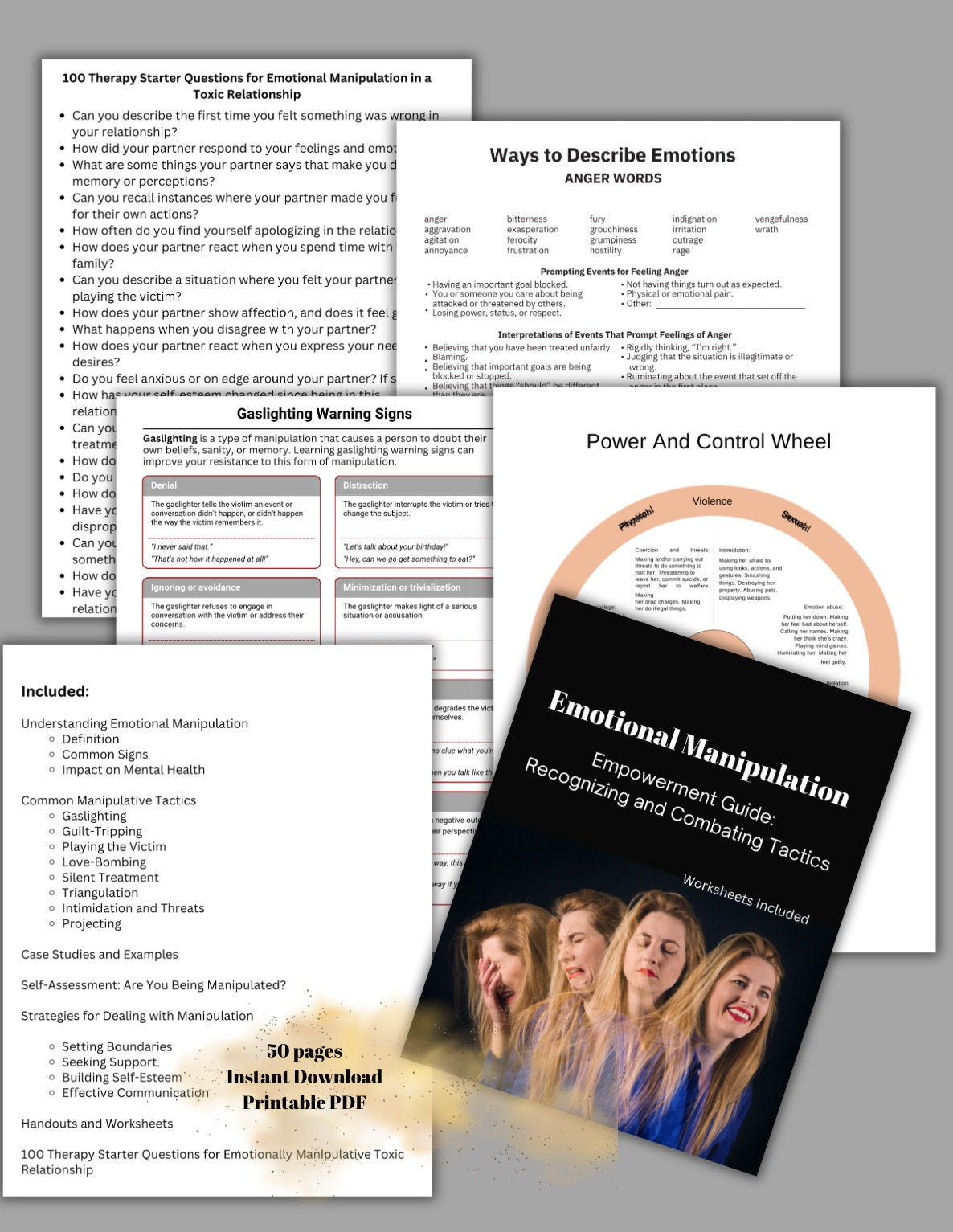 Emotional Manipulation Workbook: Toxic Relationships, Boundaries (Therapy Resources)