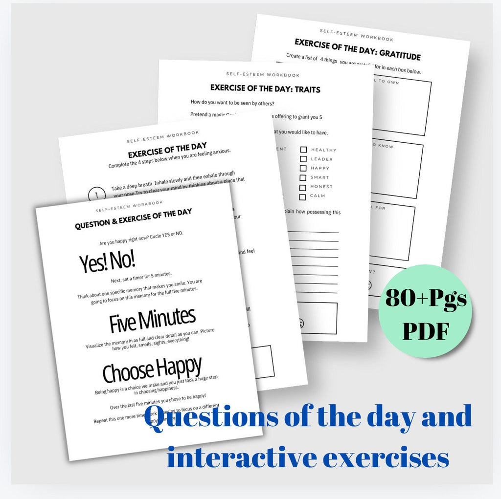 Teen Self-Esteem Workbook: Therapy Worksheets for Confidence (PDF)